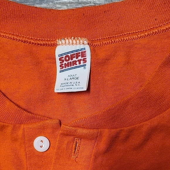 Soffe Orange Short Sleeve Henley Tee - Picture 2 of 7